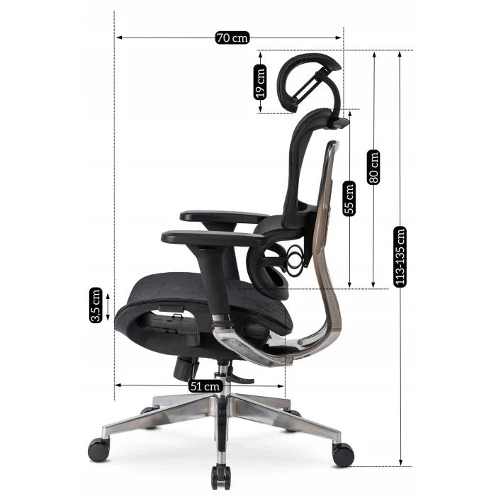 Ergonomická otočná stolička NINO, čierna