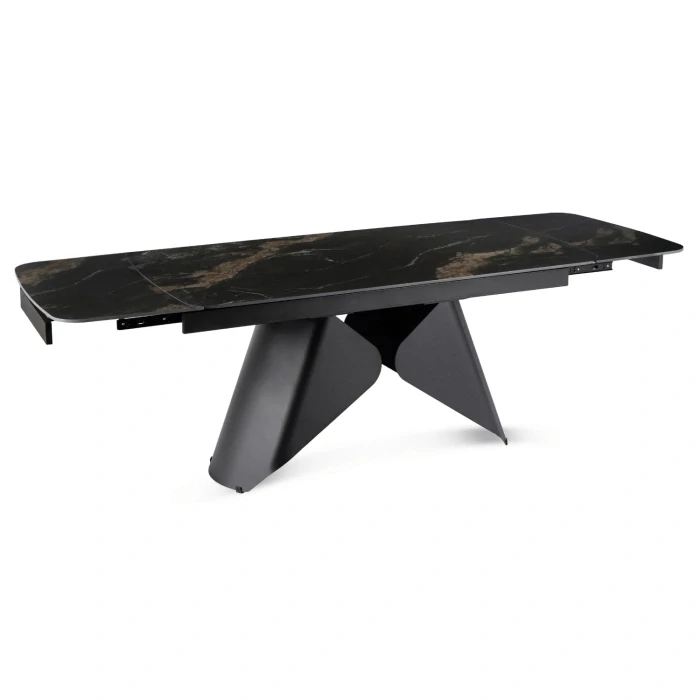 Rozkladací stôl VERONA 160-240 cm čierny mramor/čierna