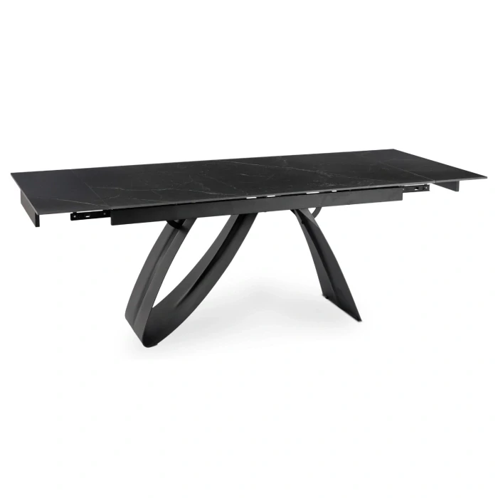 Rozkladací stôl DEVON 160-220 cm čierny mramor/čierna