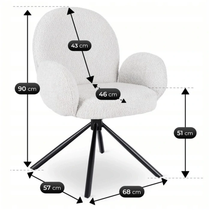 Otočná stolička MUSSO, sivá