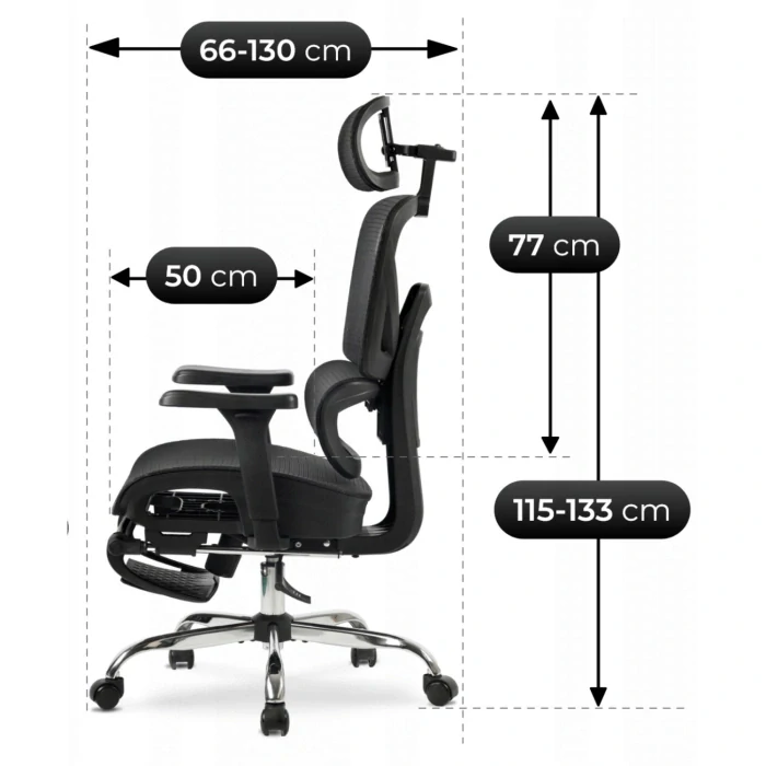 Ergonomická otočná stolička KAIR, čierna