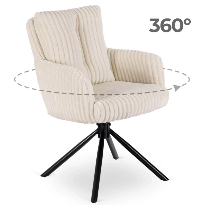 Otočná stolička JUNE, krémová