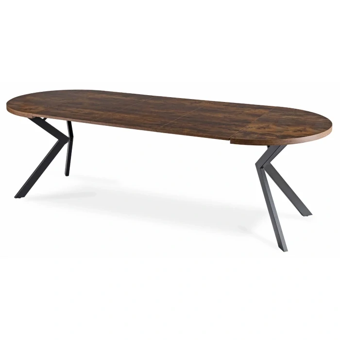 Stôl LUKAS 100-250 cm, rustikálny dub/čierna