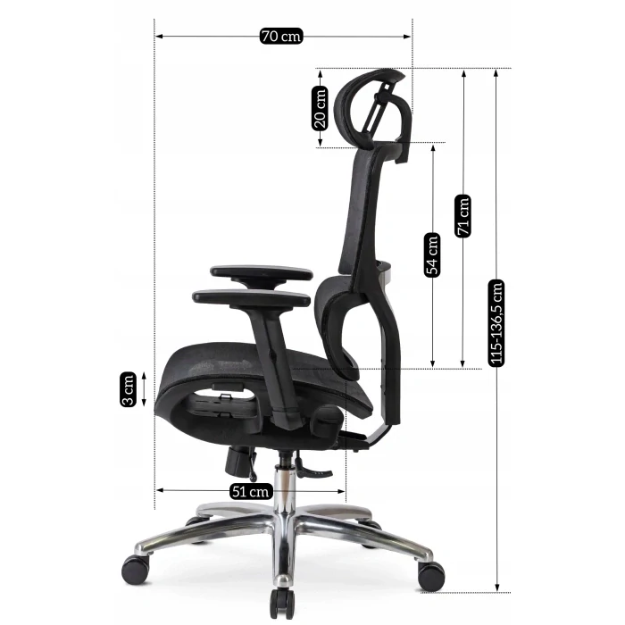 Ergonomická otočná stolička ROYAL, čierna
