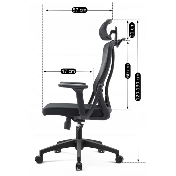 Ergonomická otočná stolička JULIET čierna
