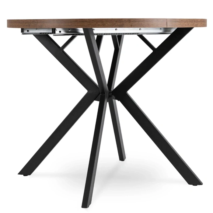 Stôl LUGO 90-190 cm, rustikálny dub/čierna