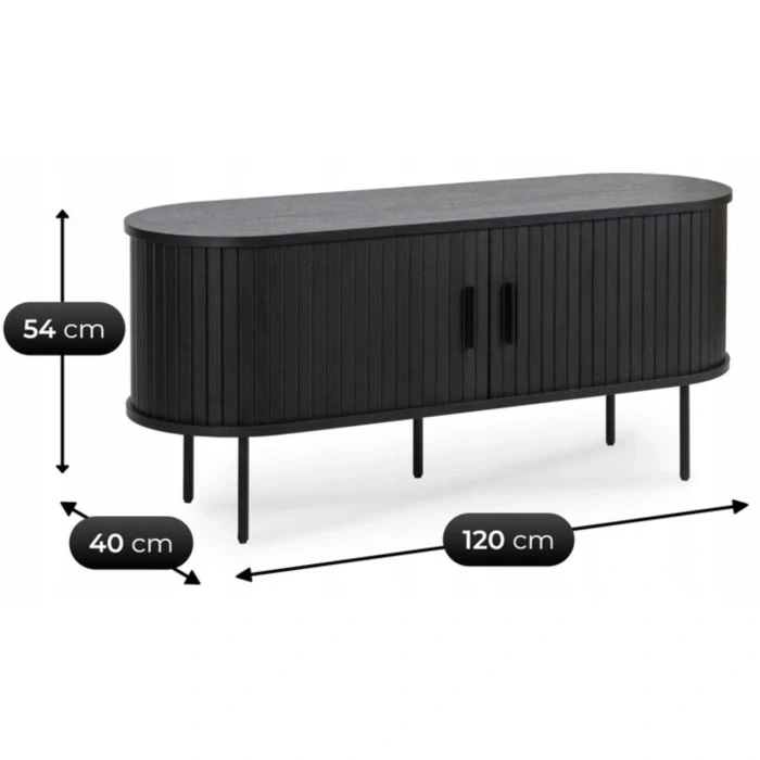 TV skrinka TRISH 120 cm, čierna