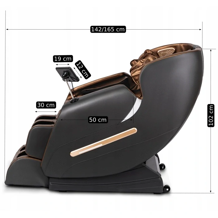 Masážne kreslo VX MAX, Hnedá ekokoža, Anglické menu