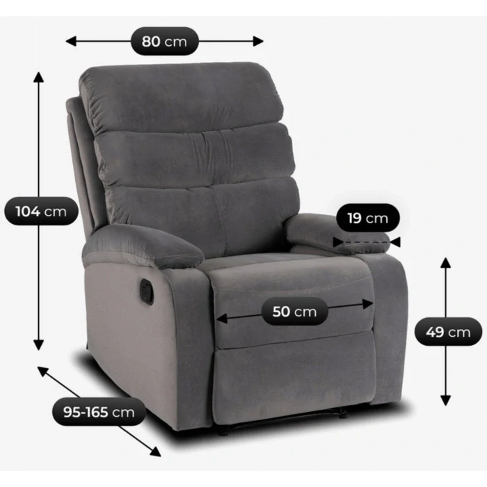 Rozkladacie kreslo KOBE, sivé