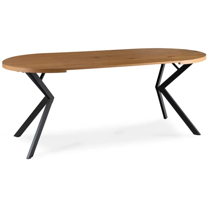 Stôl LUGO 90-190 cm, zlatý dub/čierna