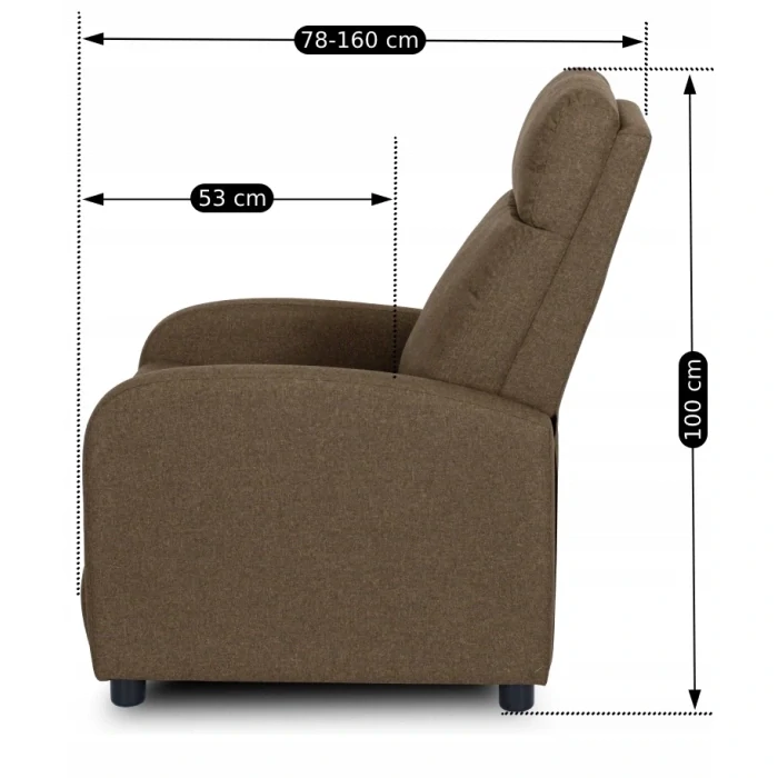 Polohovacie kreslo DANNY, hnedé