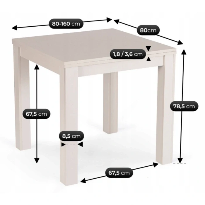 Rozkladací stôl MAX 80-160 cm, kašmír