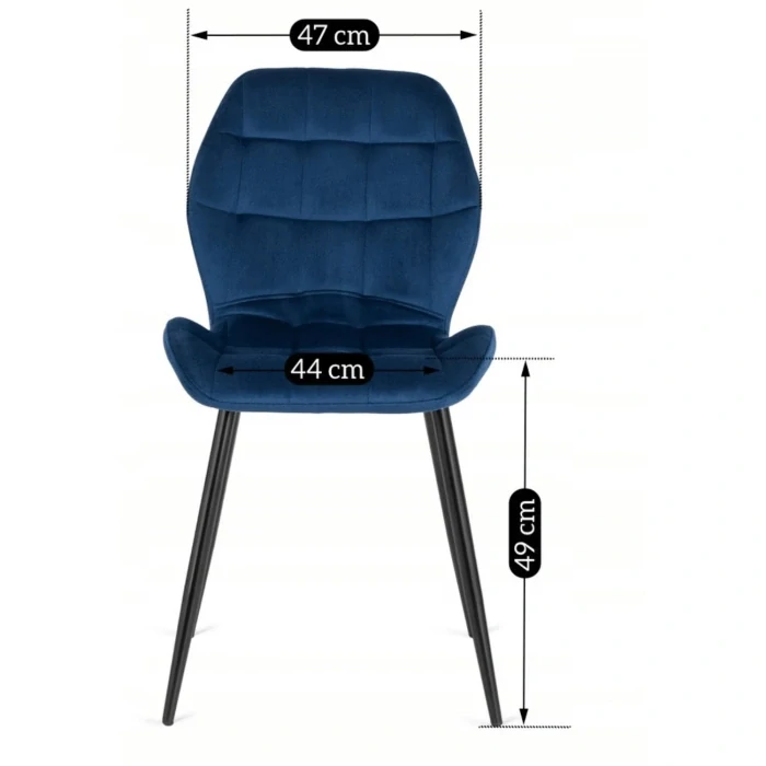 Zostava stôl CLARK 120-160 cm čierny lesk + 4x stolička LUCKY námornícka modrá
