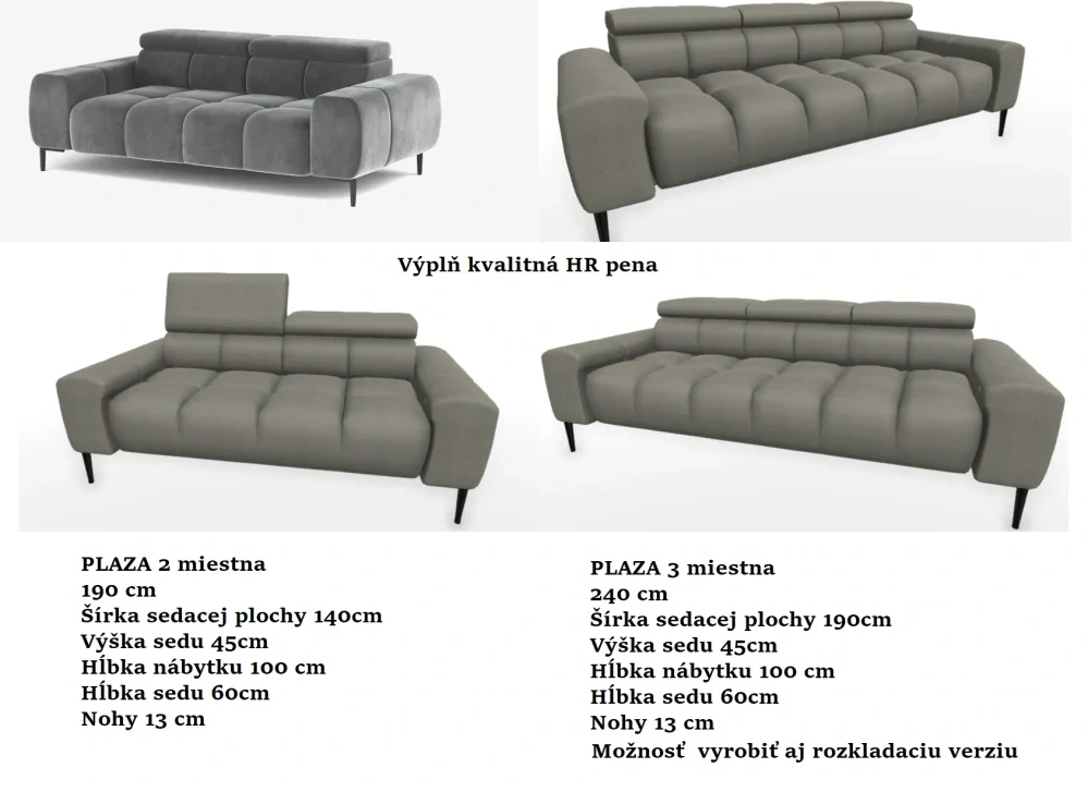Luxusná zostava PLAZA 3+2, 210+160