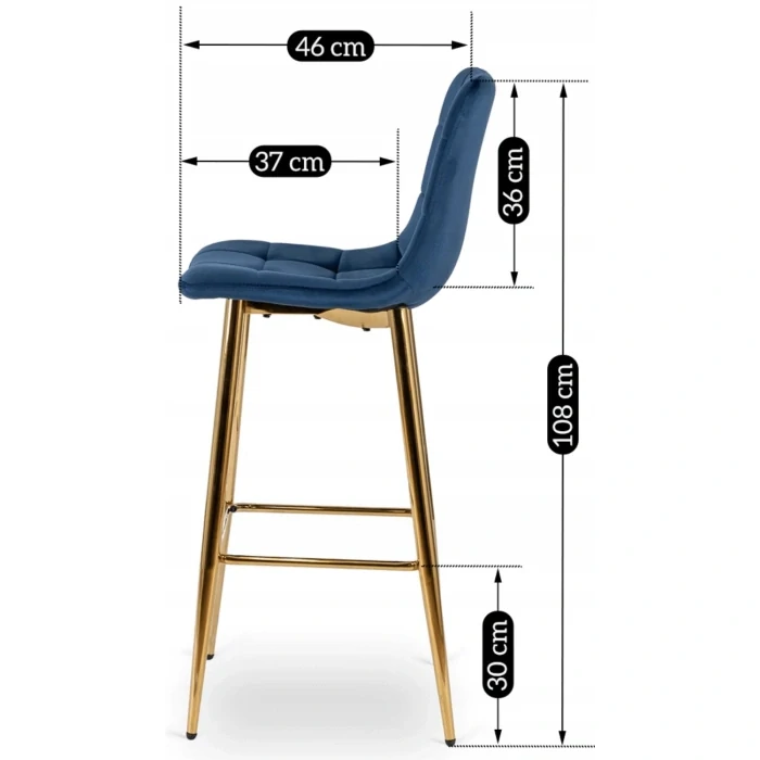 Barová stolička ARIEL, Námornícka modrá