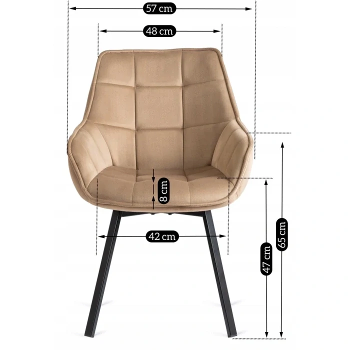 Otočná stolička LUNA, béžová