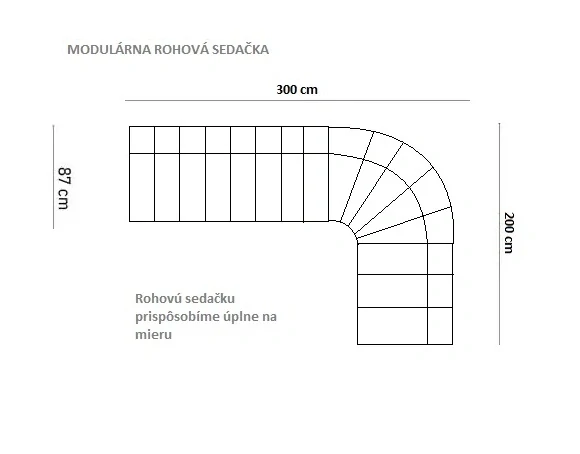Modulárna sedacia súprava Paladium na mieru (300x200 cm)