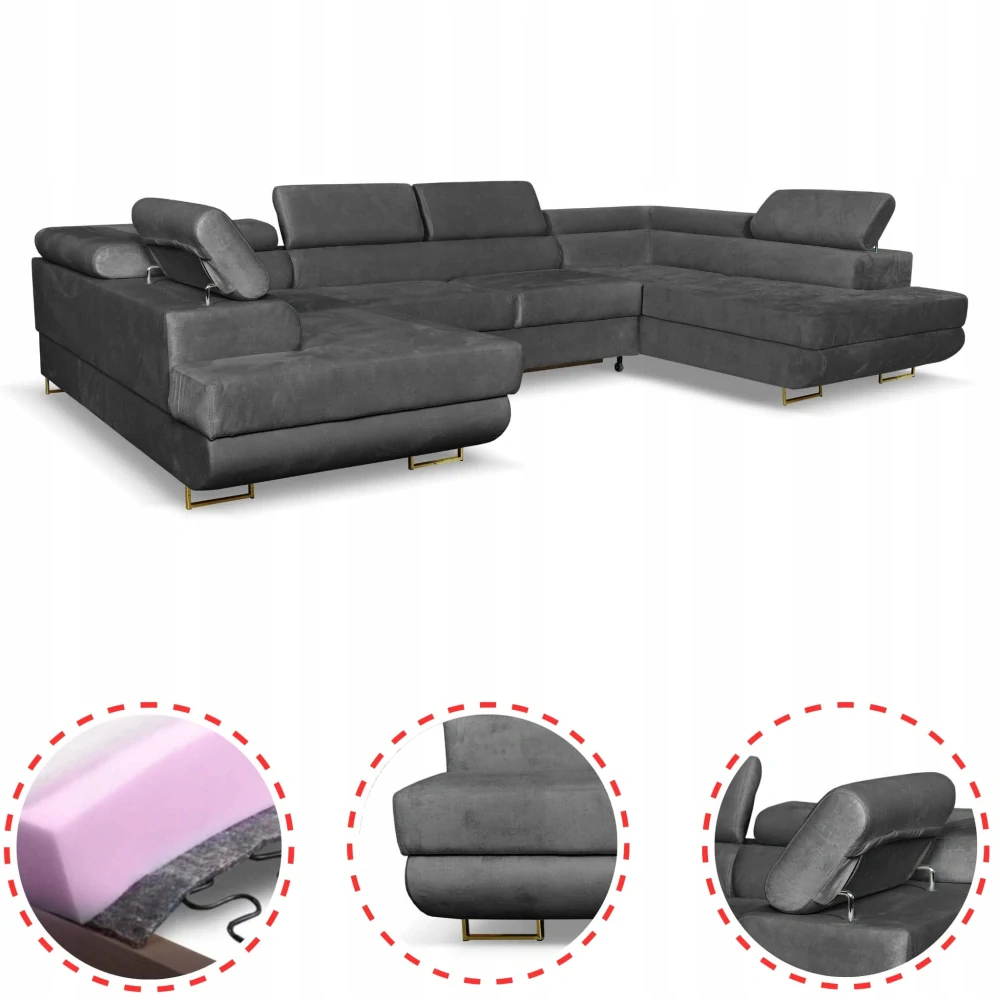 Účko -veľká sedačka Bosso sivá z kolekcie Manchester 