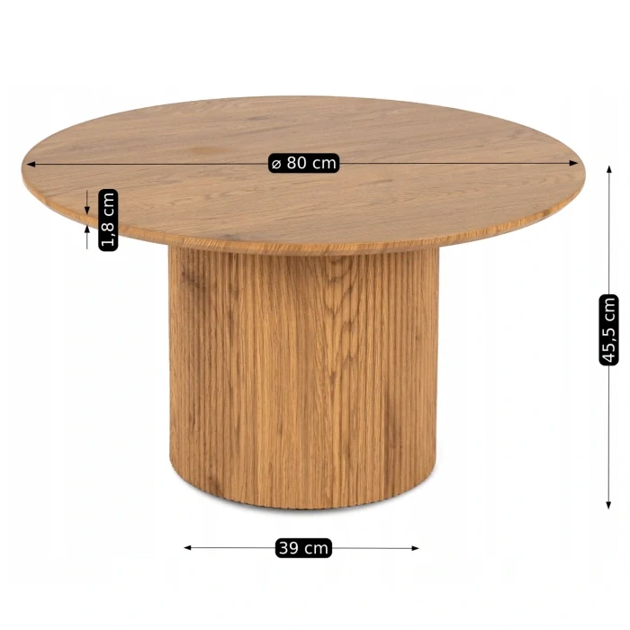 Stolík MAYLIN MAX 80 cm, Dub 