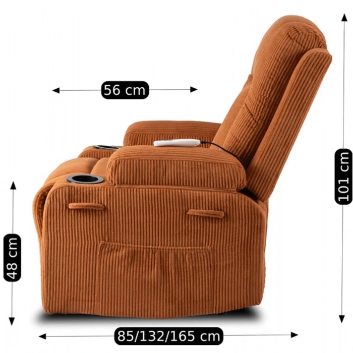 Masážne kreslo BOX, Oranžové, manšester