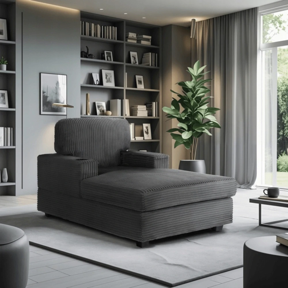 Pohovka NEO, sivá, manžestrová