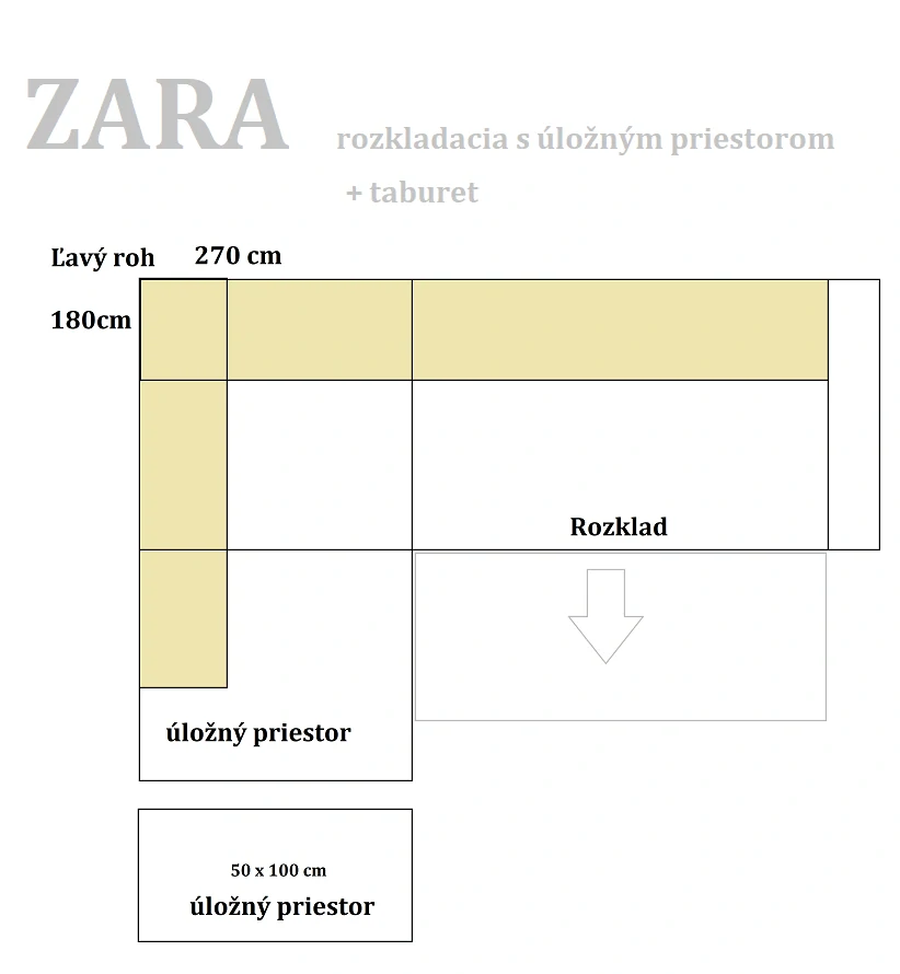 Zara Rohová rozkladacia pohovka
