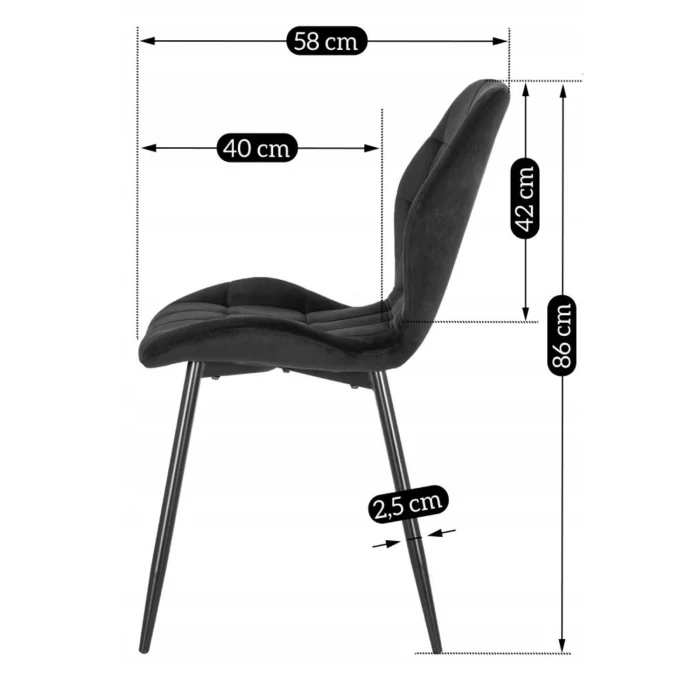 Stolička LUCKY, čierna