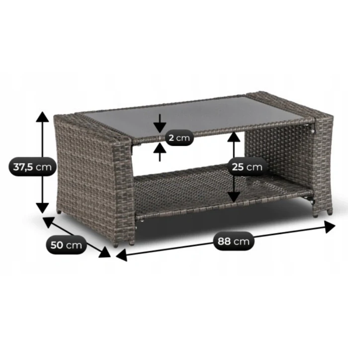 Záhradný nábytok DELGADO, sivý