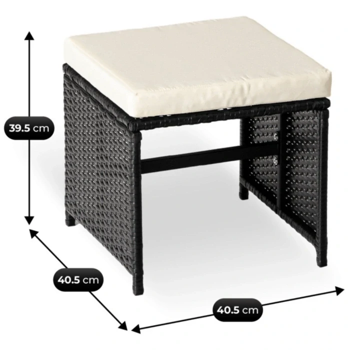 Záhradný nábytok BONITO, čierna/krémová