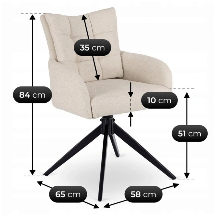 Zostava stôl IBIZA 160-240 cm čierny mramor/čierna + 4x stolička JULY krémová