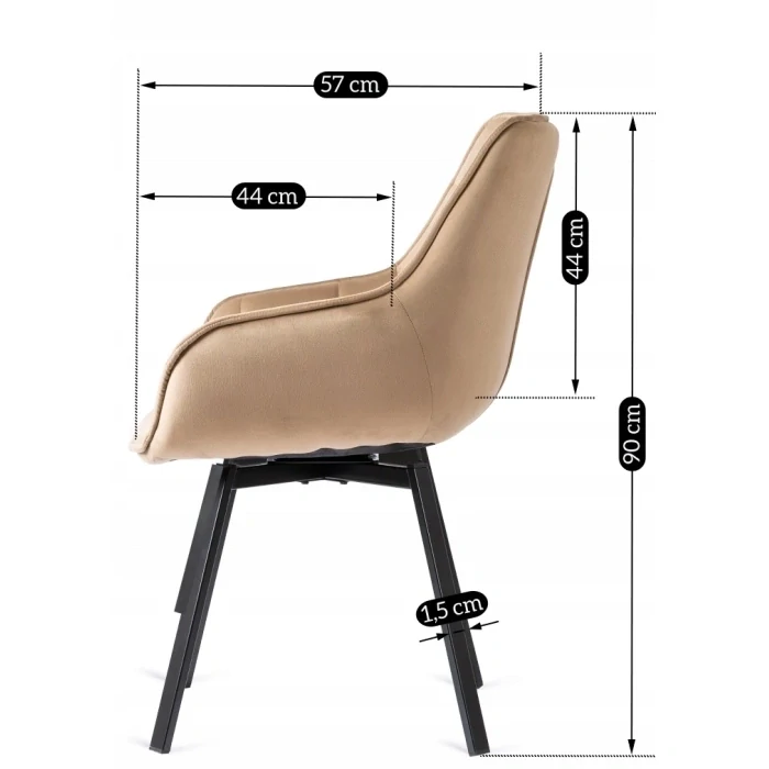 Otočná stolička LUNA, béžová