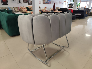 Detská kolíska Bambini Divani bledá sivá, strieborné nohy