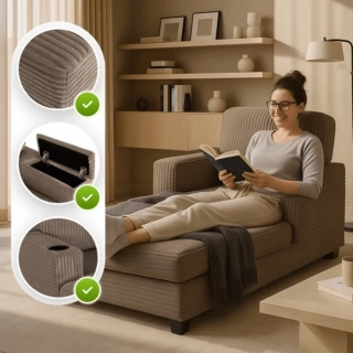 Pohovka NEO, béžová, manžestrová