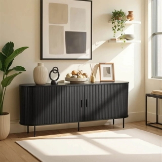 Komoda TRISH 180 cm, čierna