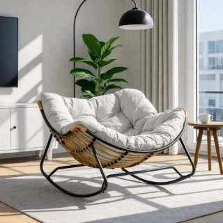 Hojdacie kreslo ELTON, sivé