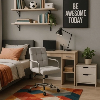 Otočná stolička ASTRO sivá, velúrová