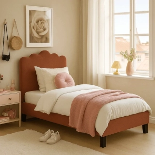 Posteľ CRATER 90x200, červená, látka