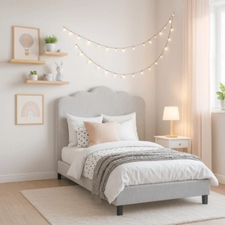 Posteľ CRATER 120x200, sivá, Boucle