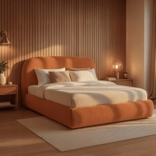 Posteľ ROSSO 160x200 s úložným priestorom, červená, Boucle 