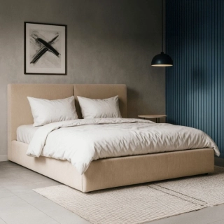 Posteľ MARSYLIA 160x200 s úložným priestorom, béžová