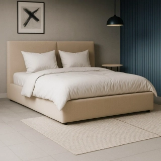Posteľ MARSYLIA 180x200 s úložným priestorom, béžová
