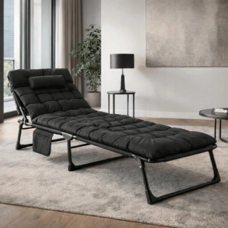 Záhradné lehátko SATURN, čierne