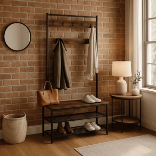 Vešiak do predsiene JETT 70 cm, rustikálny dub/čierny