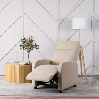 Polohovacie kreslo DANNY, béžové, látka