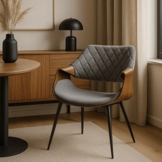 Stolička DAKOTA, sivá/orech