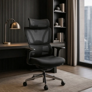 Ergonomická otočná stolička DELSIN, čierna