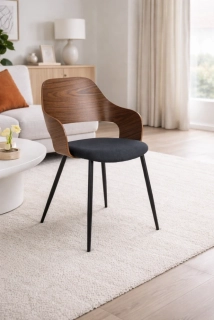 Stolička ORBI, orech/čierna