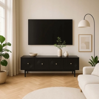 TV skrinka MARLEN 155 cm, čierna