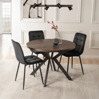 Stôl LUKAS 100-250 cm, orech/čierna