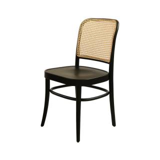 Stolička drevená Loomi 811 ratan čierna